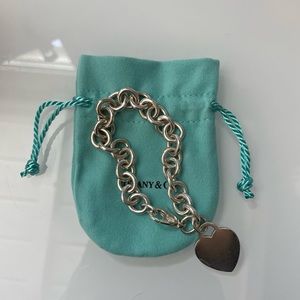 Tiffany & Co. Sterling Silver Classic Bracelet with Heart Charm
